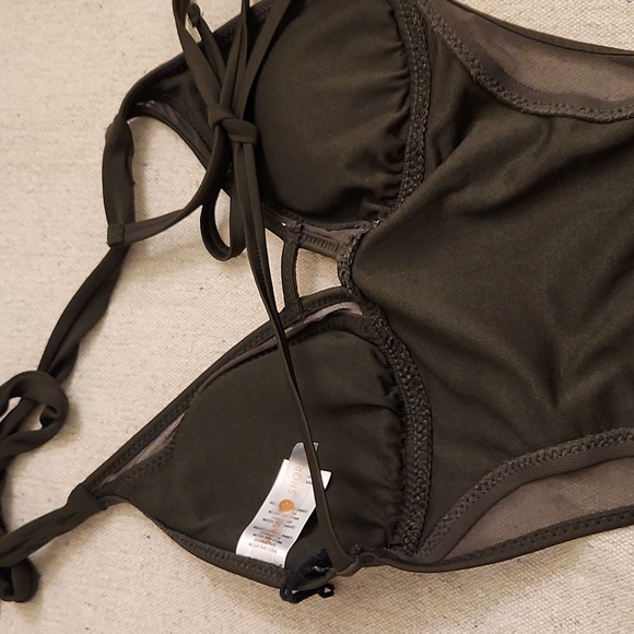 Shade & Shore Swim Shade Shore Olive Green One Piece Open Back